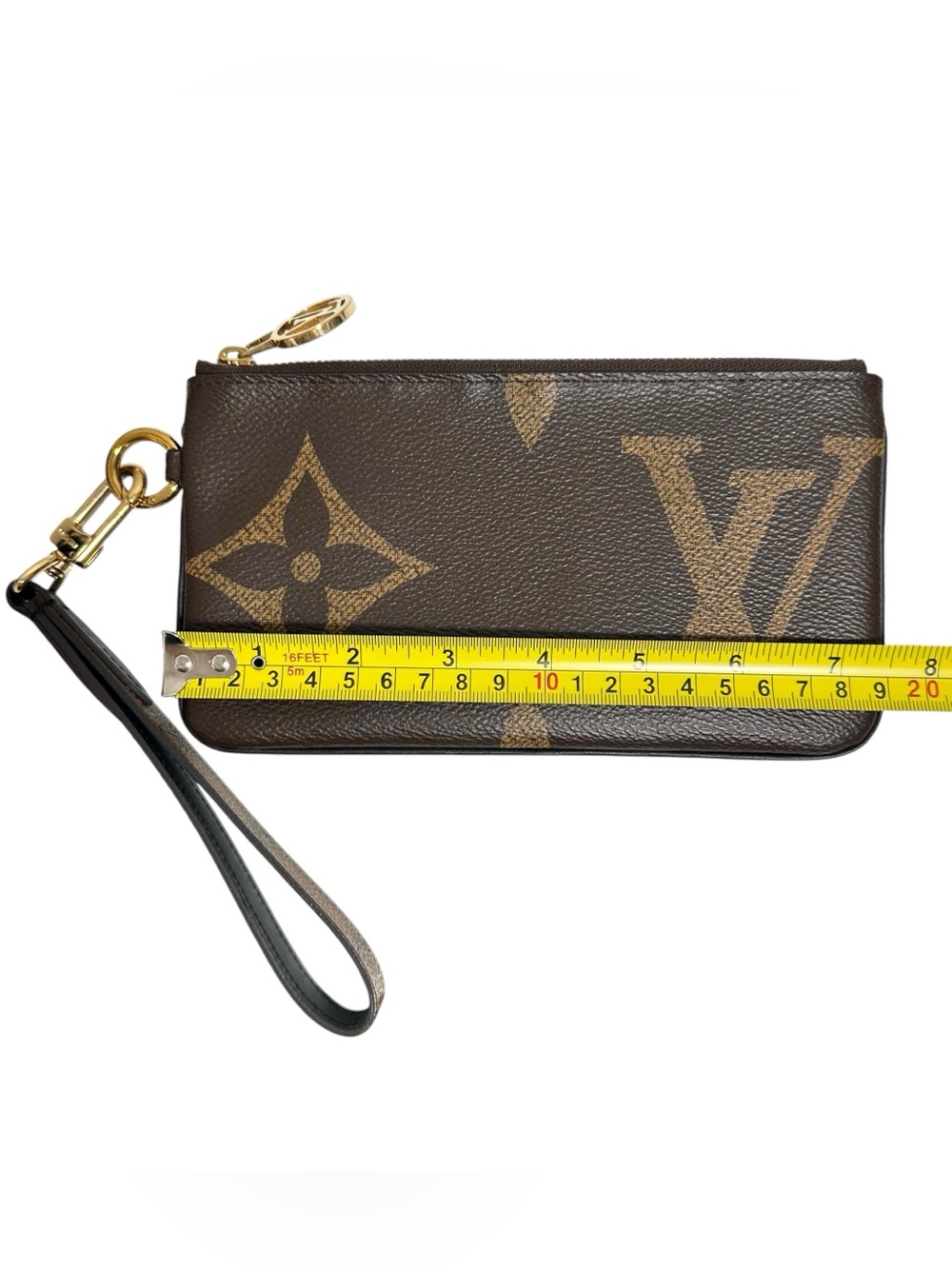 Louis Vuitton Reverse Giant Monogram Canvas & Leather Wristlet & Dust Bag - Picture 13 of 14